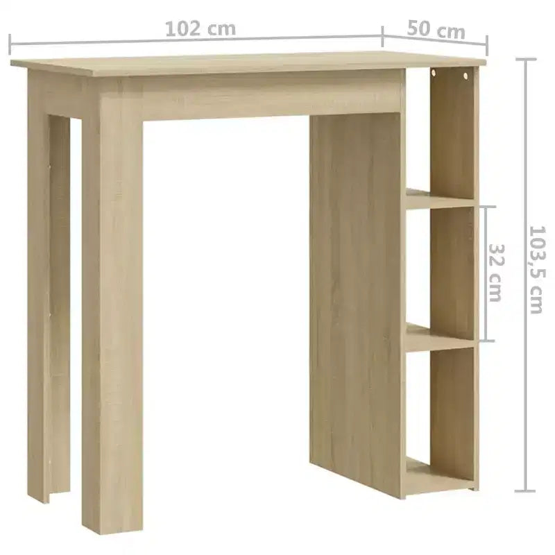 vidaXL Bar Table with Shelf Engineered Wood Dining Kitchen High Tall Wall Room