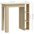 vidaXL Bar Table with Shelf Engineered Wood Dining Kitchen High Tall Wall Room