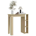 vidaXL Bar Table with Shelf Engineered Wood Dining Kitchen High Tall Wall Room