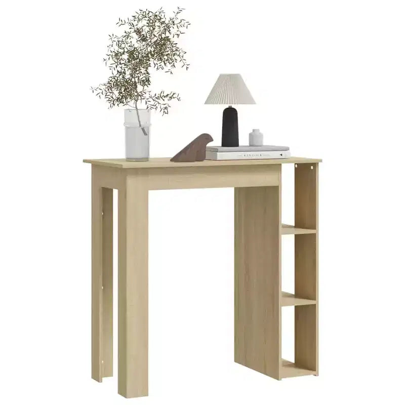 vidaXL Bar Table with Shelf Engineered Wood Dining Kitchen High Tall Wall Room