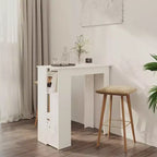 vidaXL Bar Table with Shelf Engineered Wood Dining Kitchen High Tall Wall Room
