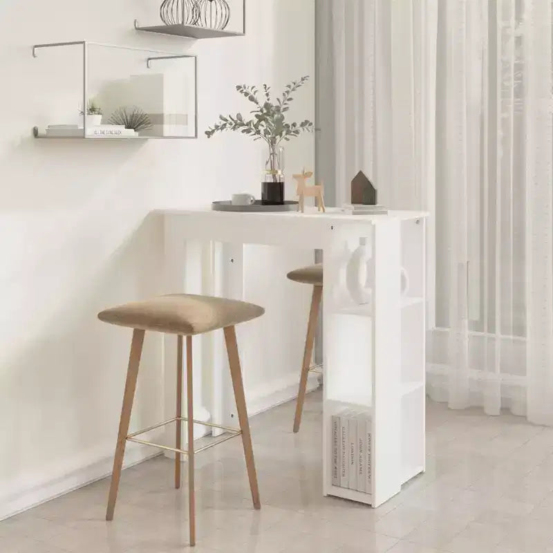 vidaXL Bar Table with Shelf Engineered Wood Dining Kitchen High Tall Wall Room
