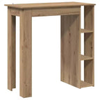 vidaXL Bar Table with Shelf Engineered Wood Dining Kitchen High Tall Wall Room
