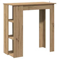 vidaXL Bar Table with Shelf Engineered Wood Dining Kitchen High Tall Wall Room