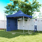 10' x 10' Heavy Duty Pop Up Canopy Tent with Sidewall, UPF50+ Instant Sun Shelter with Storage Pockets