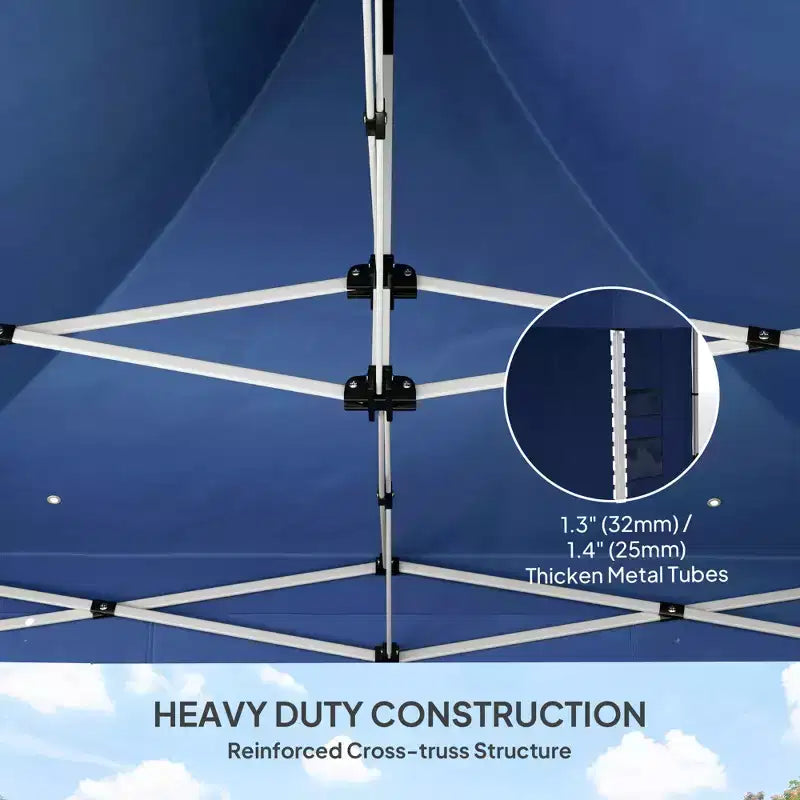 10' x 10' Heavy Duty Pop Up Canopy Tent with Sidewall, UPF50+ Instant Sun Shelter with Storage Pockets