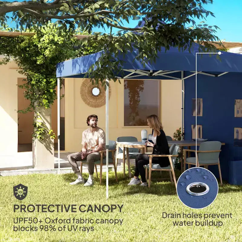 10' x 10' Heavy Duty Pop Up Canopy Tent with Sidewall, UPF50+ Instant Sun Shelter with Storage Pockets