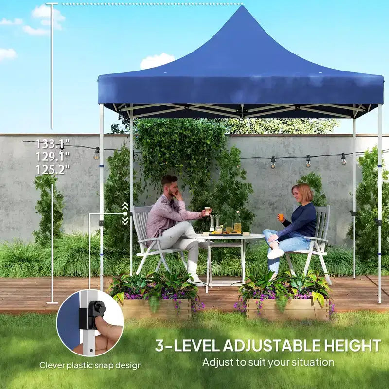 10' x 10' Heavy Duty Pop Up Canopy Tent with Sidewall, UPF50+ Instant Sun Shelter with Storage Pockets