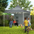 10' x 10' Heavy Duty Pop Up Canopy Tent with Sidewall, UPF50+ Instant Sun Shelter with Storage Pockets