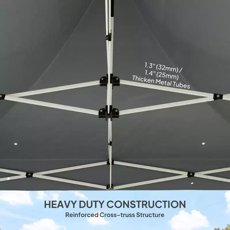 10' x 10' Heavy Duty Pop Up Canopy Tent with Sidewall, UPF50+ Instant Sun Shelter with Storage Pockets