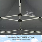 10' x 10' Heavy Duty Pop Up Canopy Tent with Sidewall, UPF50+ Instant Sun Shelter with Storage Pockets