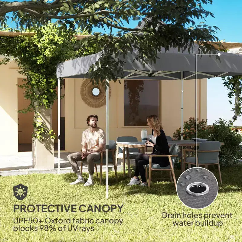 10' x 10' Heavy Duty Pop Up Canopy Tent with Sidewall, UPF50+ Instant Sun Shelter with Storage Pockets