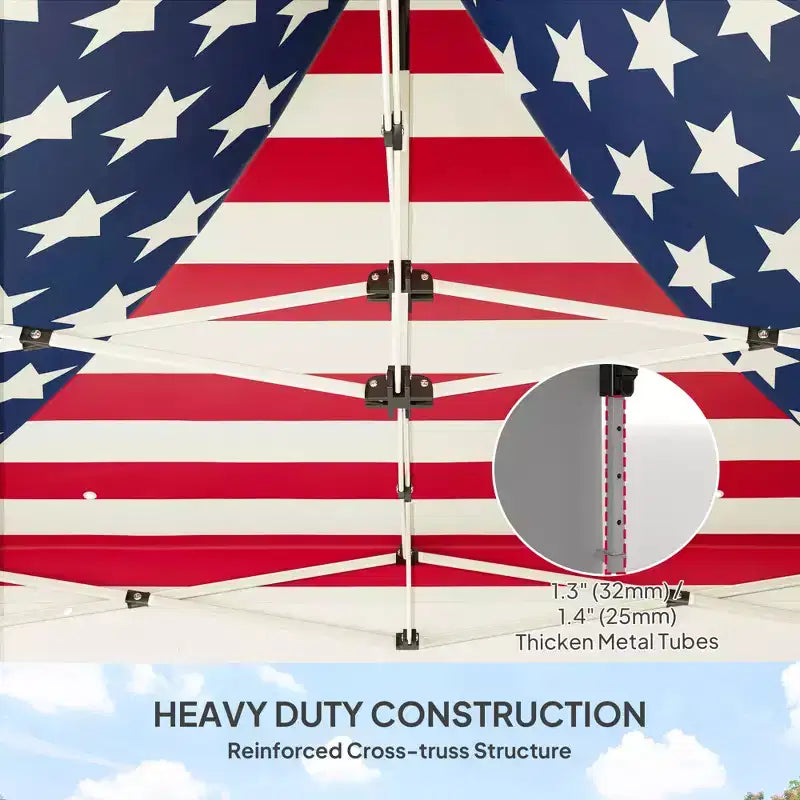 10' x 10' Heavy Duty Pop Up Canopy Tent with Sidewall, UPF50+ Instant Sun Shelter with Storage Pockets
