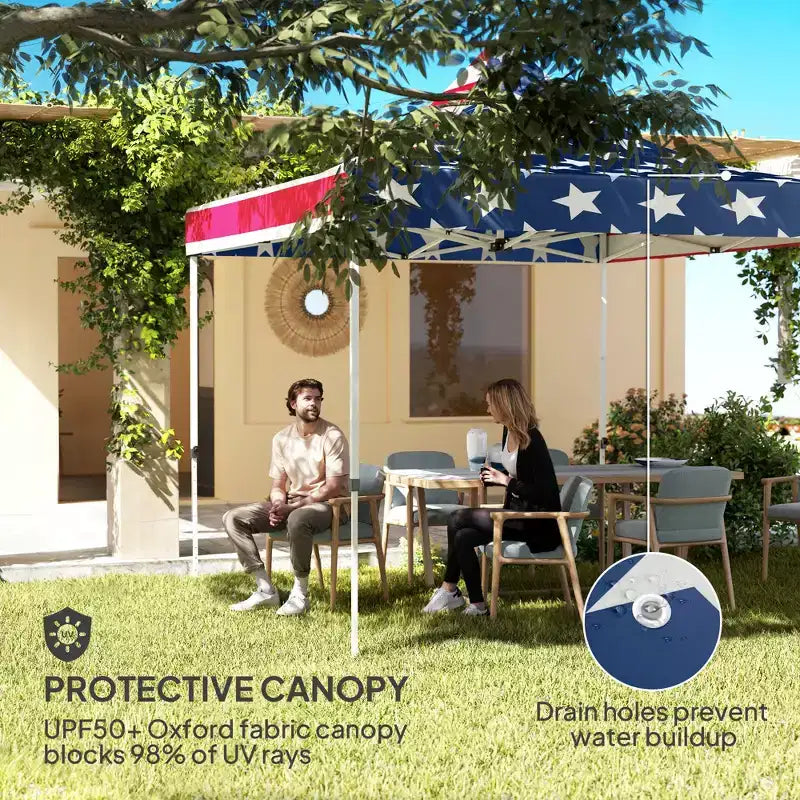 10' x 10' Heavy Duty Pop Up Canopy Tent with Sidewall, UPF50+ Instant Sun Shelter with Storage Pockets