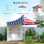10' x 10' Heavy Duty Pop Up Canopy Tent with Sidewall, UPF50+ Instant Sun Shelter with Storage Pockets