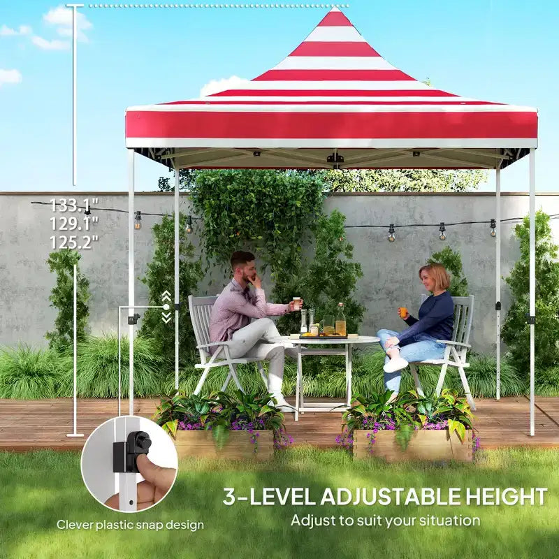 10' x 10' Heavy Duty Pop Up Canopy Tent with Sidewall, UPF50+ Instant Sun Shelter with Storage Pockets