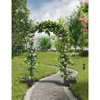 Sturdy Metal Garden Arch Trellis with Raised Planter Box, Tall Outdoor Arbor for Climbing Plants, Weddings, Parties, Yard Decor, Vine Support Frame