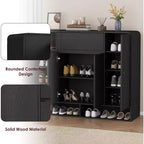 Acekool 47 Inch Shoe Storage Cabinet with 4 Doors 1 Drawer Narrow Entryway Organizer for Hallway & Living Room