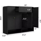 Acekool 47 Inch Shoe Storage Cabinet with 4 Doors 1 Drawer Narrow Entryway Organizer for Hallway & Living Room