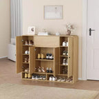 Acekool 47 Inch Shoe Storage Cabinet with 4 Doors 1 Drawer Narrow Entryway Organizer for Hallway & Living Room