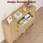 Acekool 47 Inch Shoe Storage Cabinet with 4 Doors 1 Drawer Narrow Entryway Organizer for Hallway & Living Room