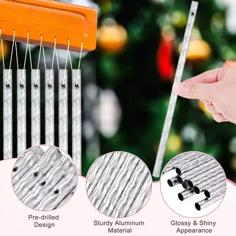 Unique Bargains Aluminum Durable DIY Outdoor Wind Chime 4 Sizes