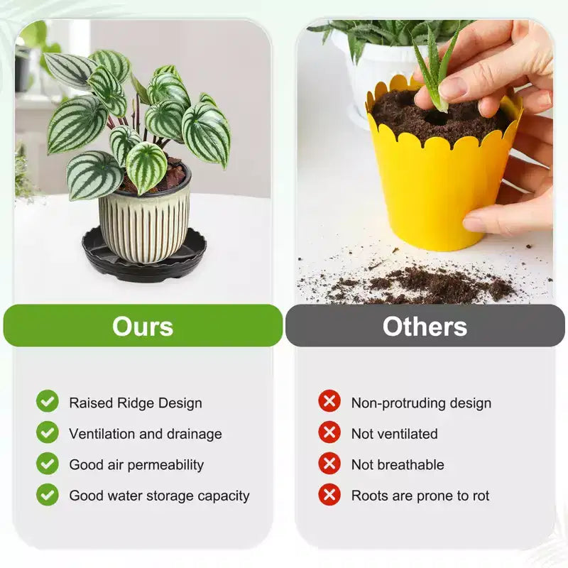Unique Bargains Indoor Outdoor Water Drainage Protection Plant Saucers 4 Pcs