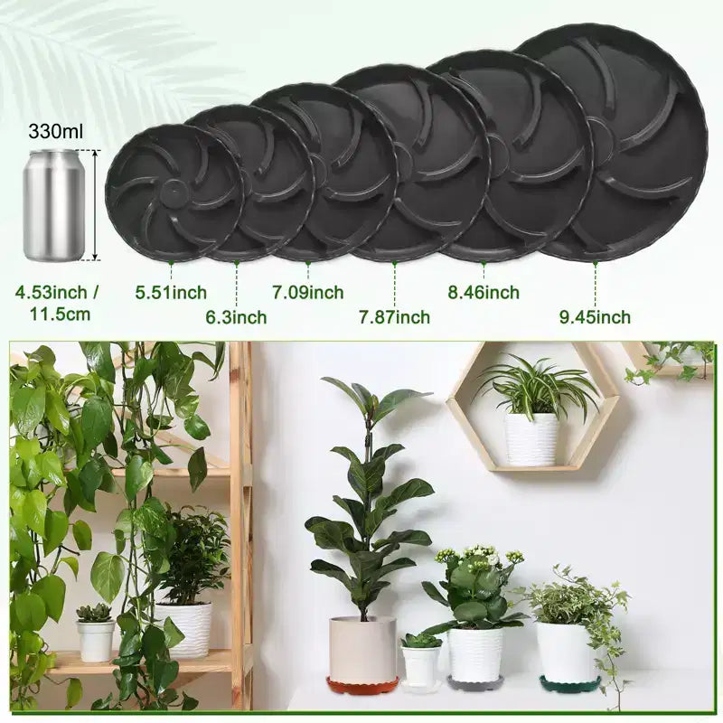 Unique Bargains Indoor Outdoor Water Drainage Protection Plant Saucers 4 Pcs