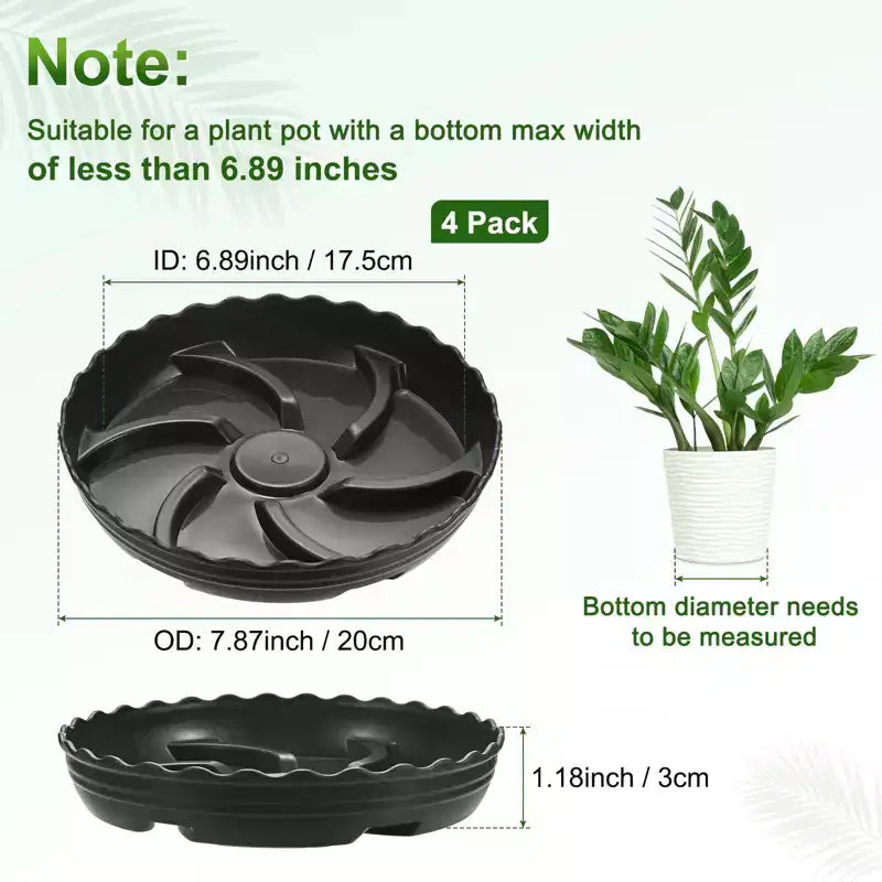 Unique Bargains Indoor Outdoor Water Drainage Protection Plant Saucers 4 Pcs