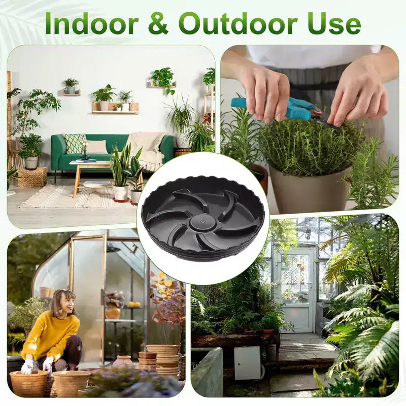 Unique Bargains Indoor Outdoor Water Drainage Protection Plant Saucers 4 Pcs