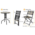 Gymax 3-Piece Outdoor Bistro Set w/ Folding Chairs Round Table for Garden Backyard Patio