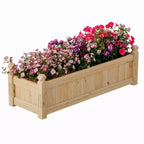 Spacious Wooden Raised Garden Bed - Durable Fir Wood Planter Box, Outdoor Planting Container for Vegetables, Herbs, Flowers, Patio, Balcony, Backyard