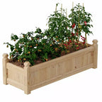 Spacious Wooden Raised Garden Bed - Durable Fir Wood Planter Box, Outdoor Planting Container for Vegetables, Herbs, Flowers, Patio, Balcony, Backyard