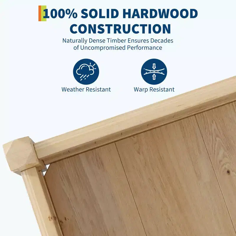 Spacious Wooden Raised Garden Bed - Durable Fir Wood Planter Box, Outdoor Planting Container for Vegetables, Herbs, Flowers, Patio, Balcony, Backyard