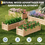 Spacious Wooden Raised Garden Bed - Durable Fir Wood Planter Box, Outdoor Planting Container for Vegetables, Herbs, Flowers, Patio, Balcony, Backyard
