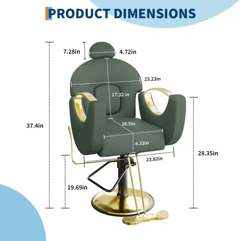 Garvee Professional Barber Chair Reclining, Beauty Salon Chair gamming chair for Barbershop&Home, 360 Swivel Salon Chair for Hair Stylist