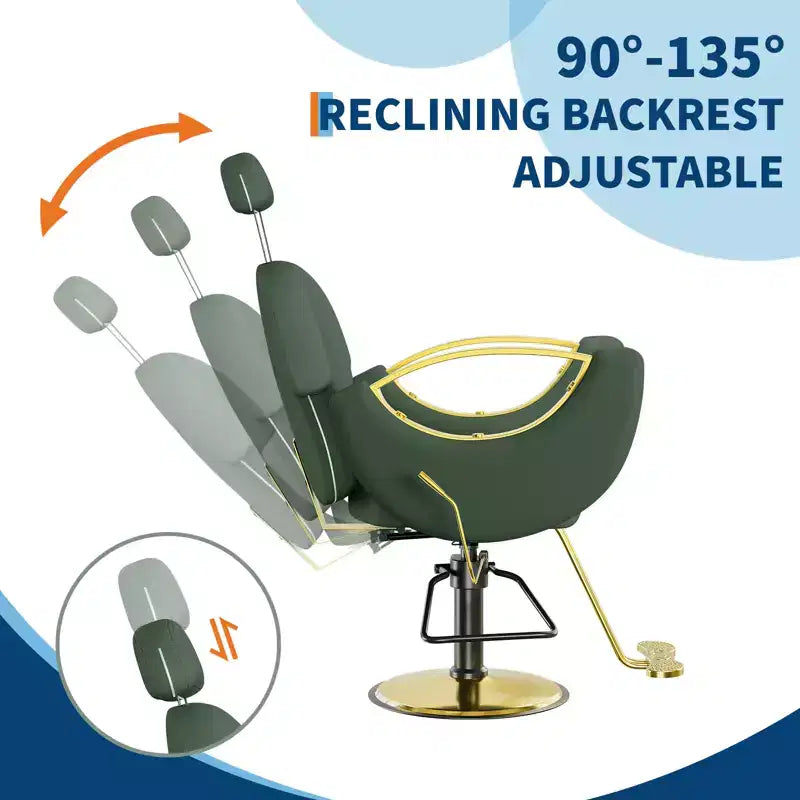 Garvee Professional Barber Chair Reclining, Beauty Salon Chair gamming chair for Barbershop&Home, 360 Swivel Salon Chair for Hair Stylist