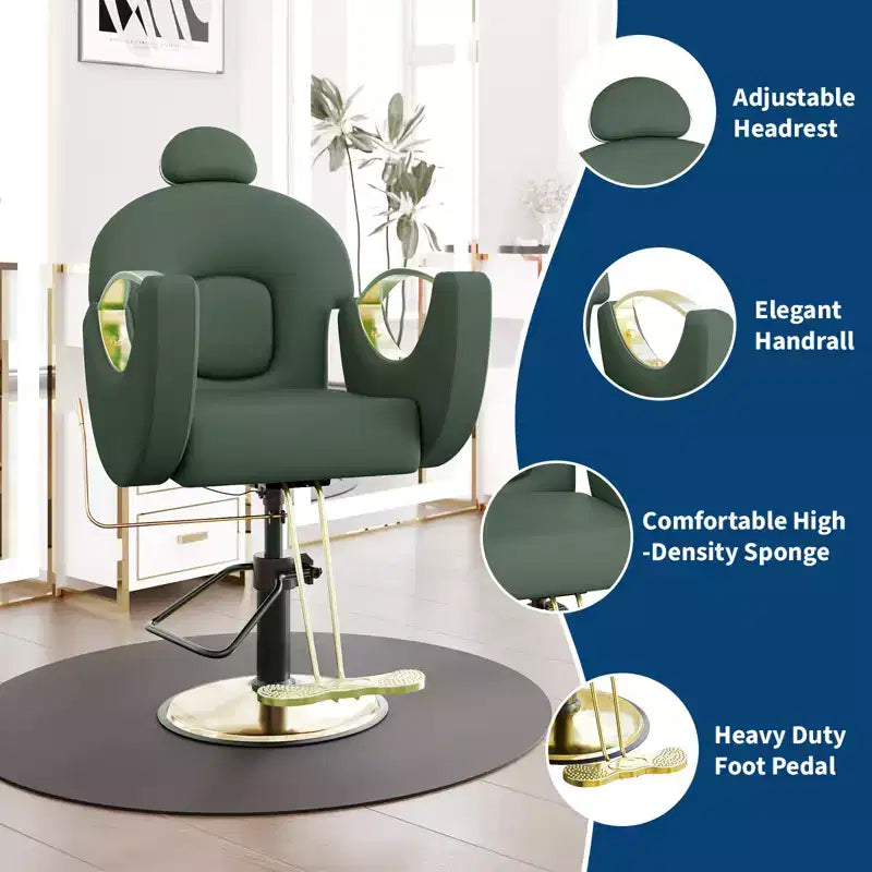 Garvee Professional Barber Chair Reclining, Beauty Salon Chair gamming chair for Barbershop&Home, 360 Swivel Salon Chair for Hair Stylist