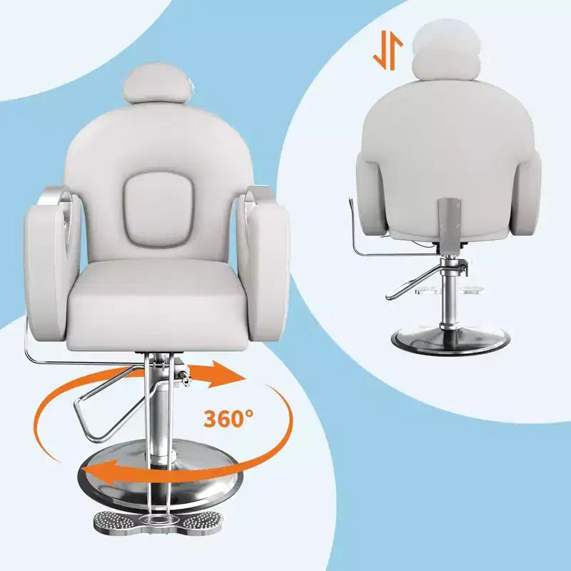 Garvee Professional Barber Chair Reclining, Beauty Salon Chair gamming chair for Barbershop&Home, 360 Swivel Salon Chair for Hair Stylist