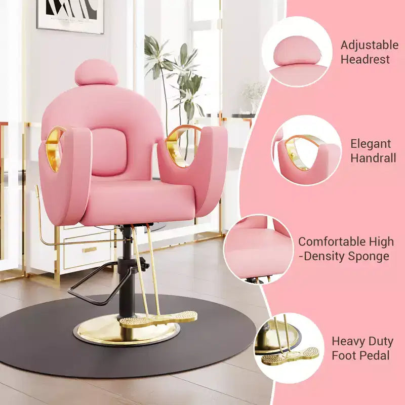 Garvee Professional Barber Chair Reclining, Beauty Salon Chair gamming chair for Barbershop&Home, 360 Swivel Salon Chair for Hair Stylist