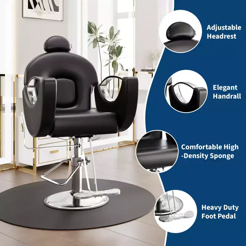 Garvee Professional Barber Chair Reclining, Beauty Salon Chair gamming chair for Barbershop&Home, 360 Swivel Salon Chair for Hair Stylist