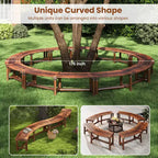 Costway Patio Curved Bench for 2-3 People Outdoor Loveseat for Backyard Garden