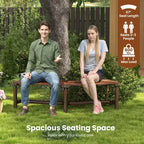 Costway Patio Curved Bench for 2-3 People Outdoor Loveseat for Backyard Garden