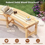 Costway Patio Curved Bench for 2-3 People Outdoor Loveseat for Backyard Garden