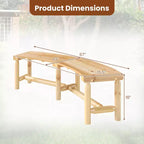 Costway Patio Curved Bench for 2-3 People Outdoor Loveseat for Backyard Garden