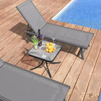 Costway 2PCS 20'' Outdoor Side Table w/Tempered Glass Top Metal Frame Patio End Table