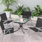 Costway 2PCS 20'' Outdoor Side Table w/Tempered Glass Top Metal Frame Patio End Table