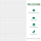 Plastic Greenhouse Cover Replacement, Heavy Duty Waterproof Tarp for Hoop House, Sheeting with 12 Windows, Door & Grid