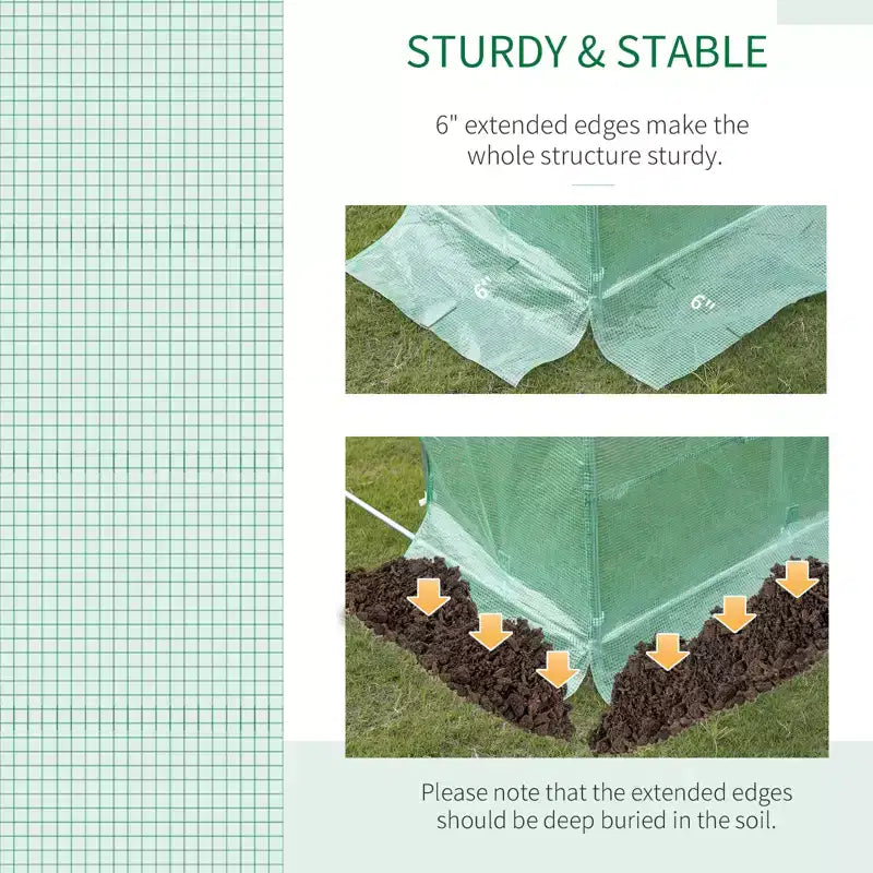 Plastic Greenhouse Cover Replacement, Heavy Duty Waterproof Tarp for Hoop House, Sheeting with 12 Windows, Door & Grid