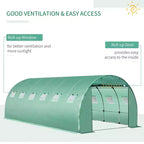 Plastic Greenhouse Cover Replacement, Heavy Duty Waterproof Tarp for Hoop House, Sheeting with 12 Windows, Door & Grid